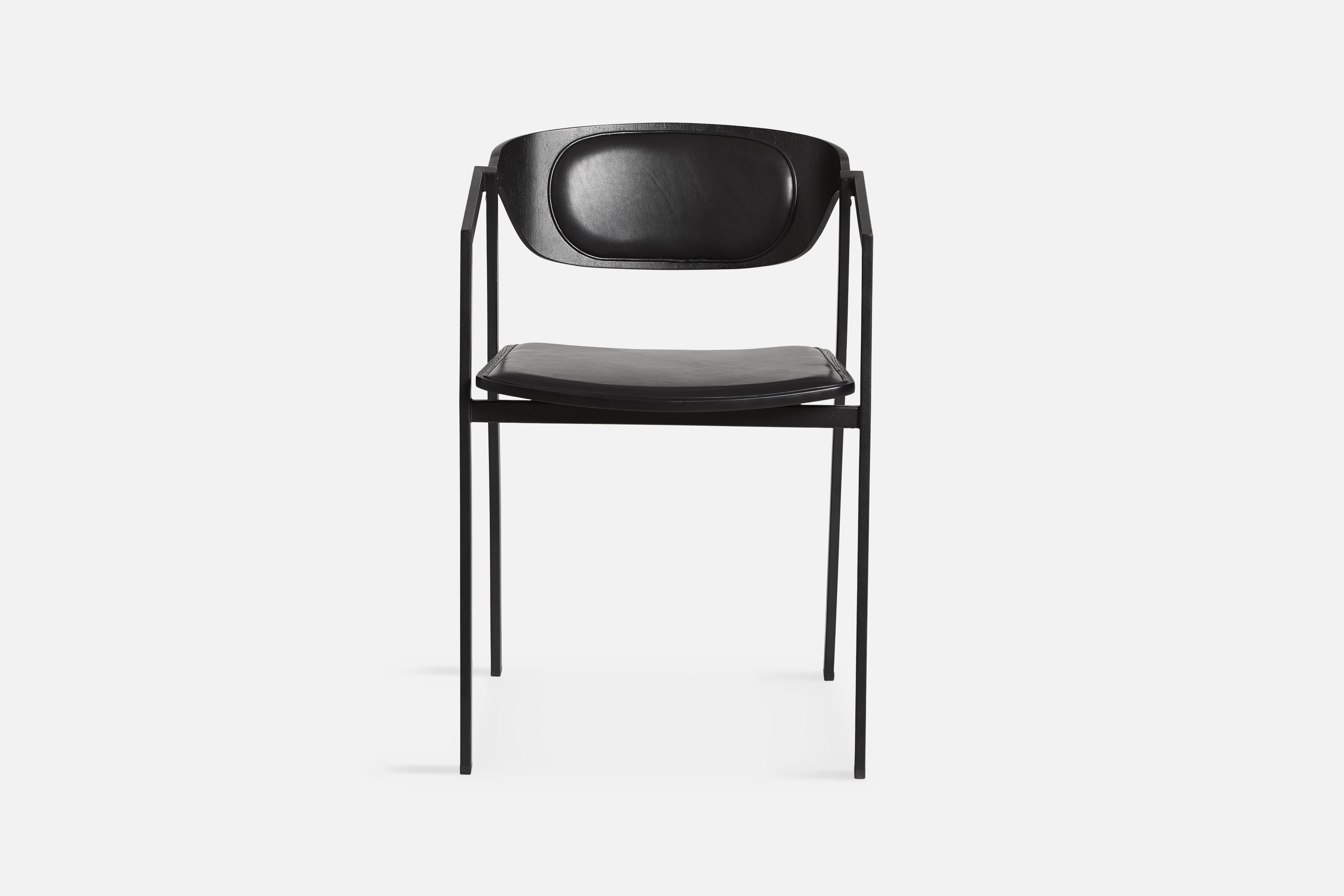 Post-Modern S.A.C. Dining Chair with Leather by Naoya Matsuo For Sale