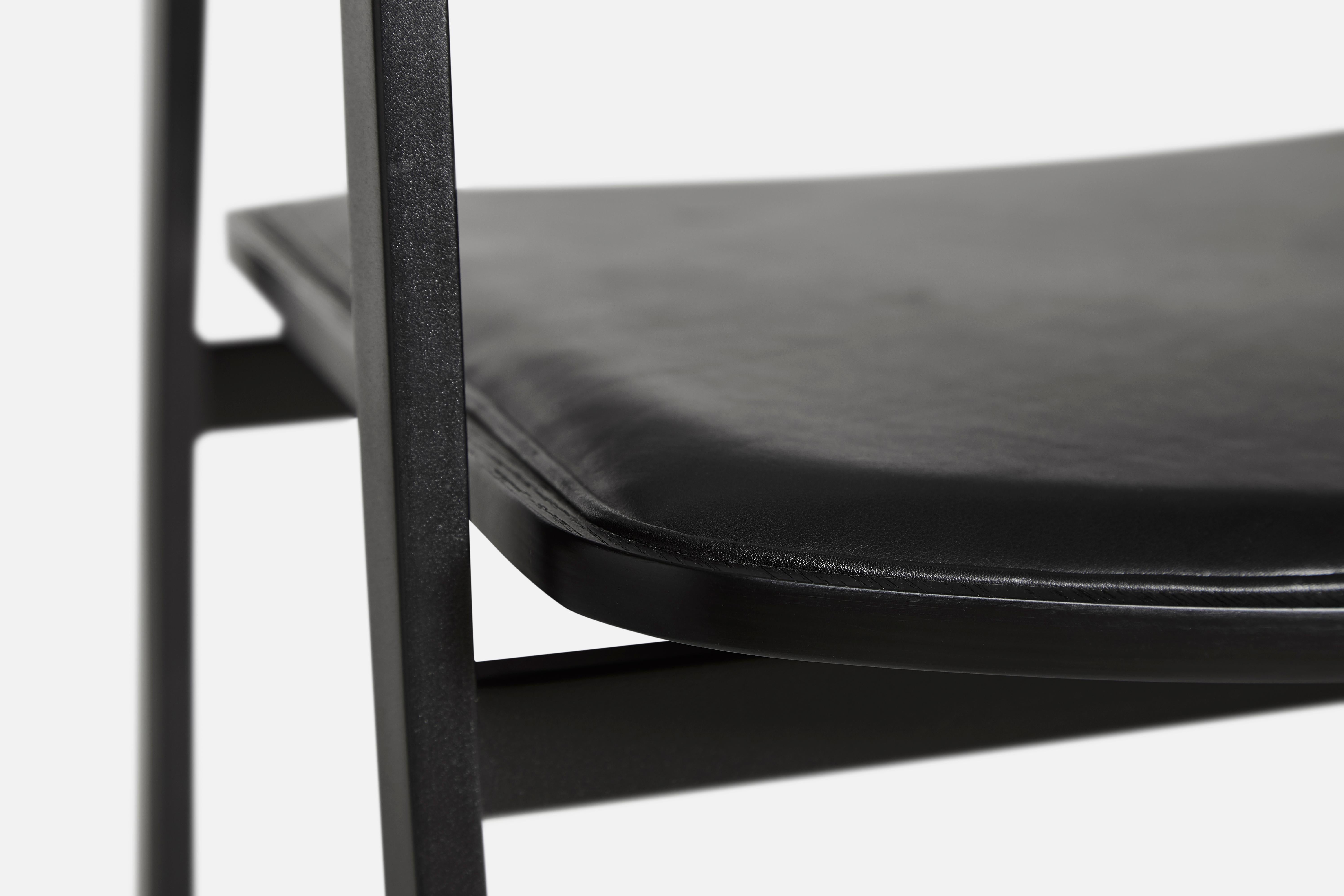 Danish S.A.C. Dining Chair with Leather by Naoya Matsuo For Sale