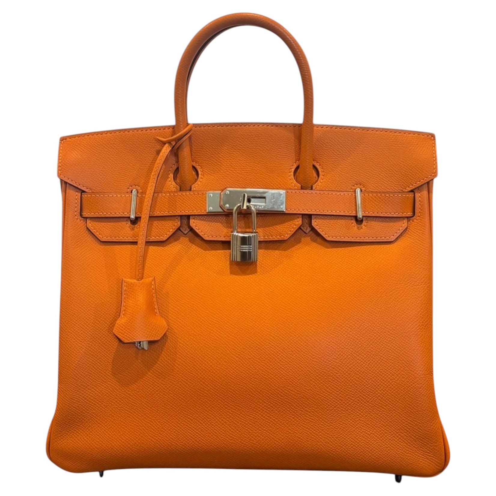 Hermès-Tasche HAC 28 Orange Epsom im Angebot
