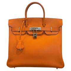 Sac Hermès HAC 28 Orange Epsom