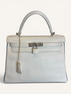 Hermès Kelly 28 Bicolore Weiß & Blau 2006, Umhängetasche