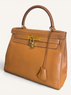 Sac Hermès Kelly 28 Courchevel Gold Bandoulière 2004