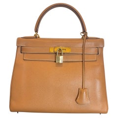 Sac Hermès Kelly 28 Courchevel Gold Bandoulière 2004