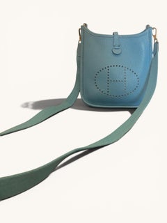 Sac Hermès Mini Evelyne Bleu Jean