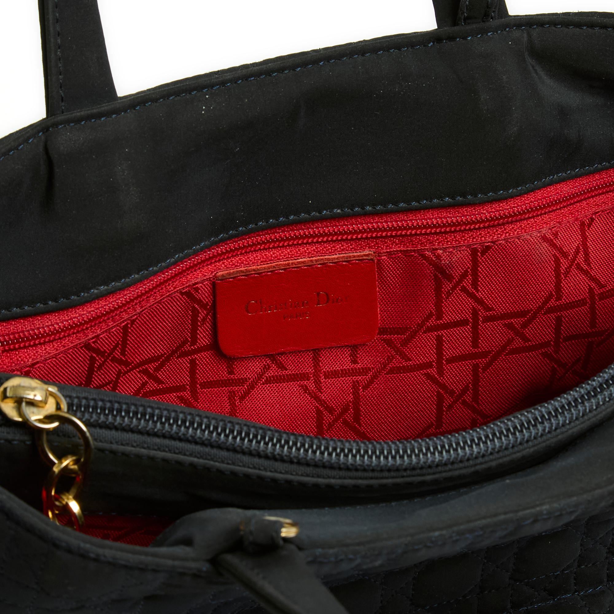 Sac Lady Dior Medium Dark Navy Canvas Bag strap 2