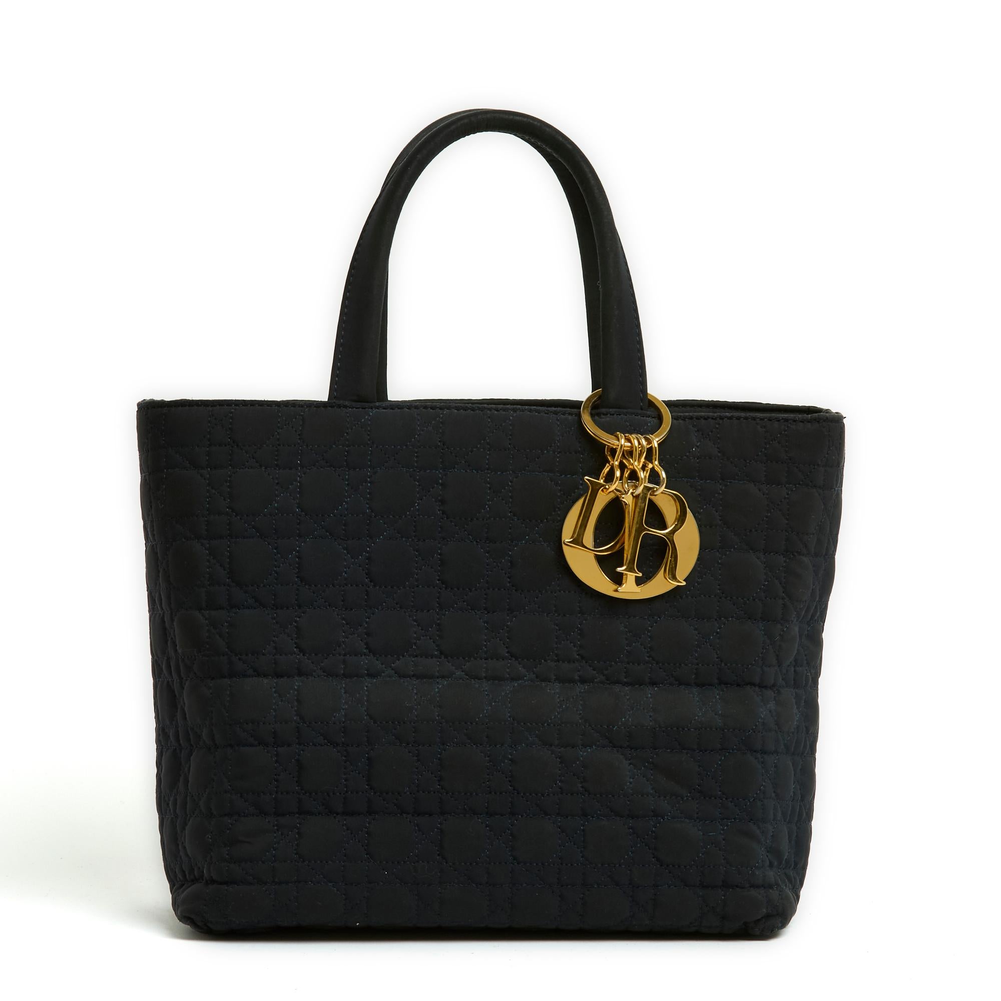 Sac Lady Dior Medium Dark Navy Canvas Bag strap 3