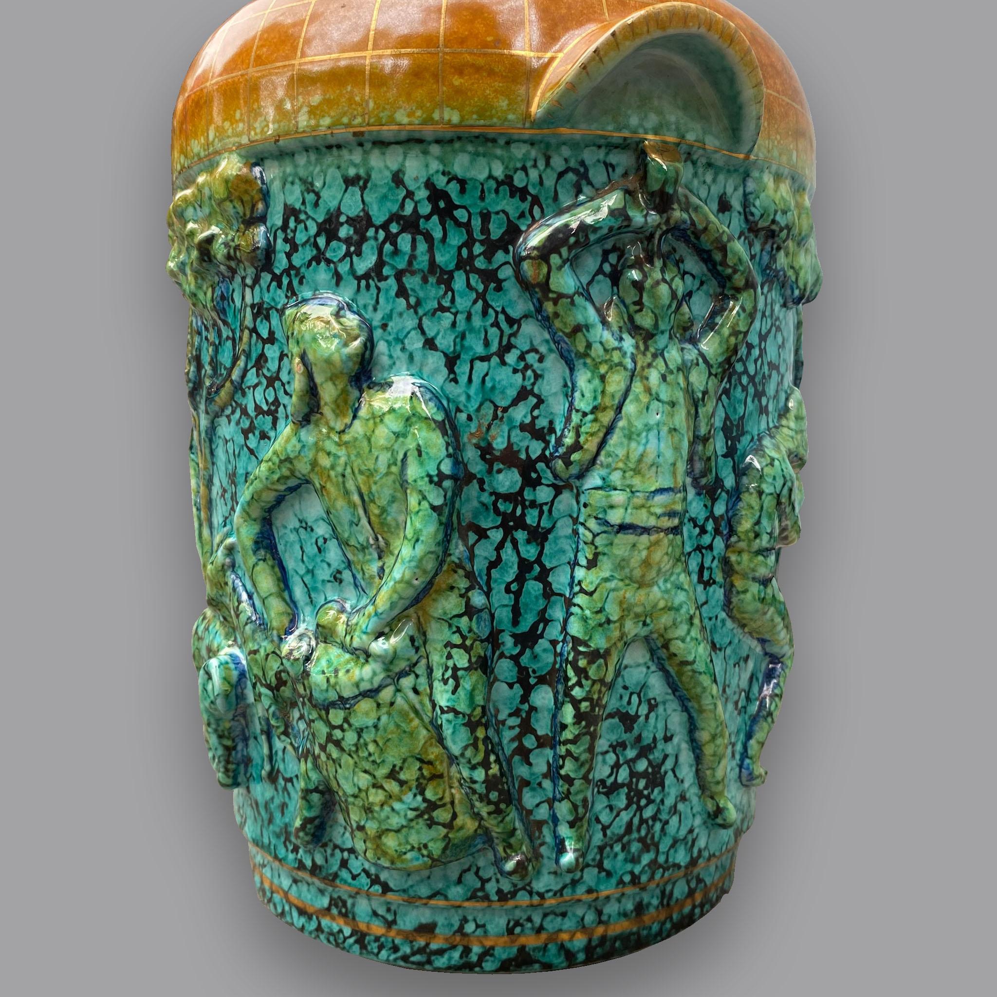 SACA Sesto Fiorentino Jarrón de maiolica italiana de los años 50 Italiano en venta