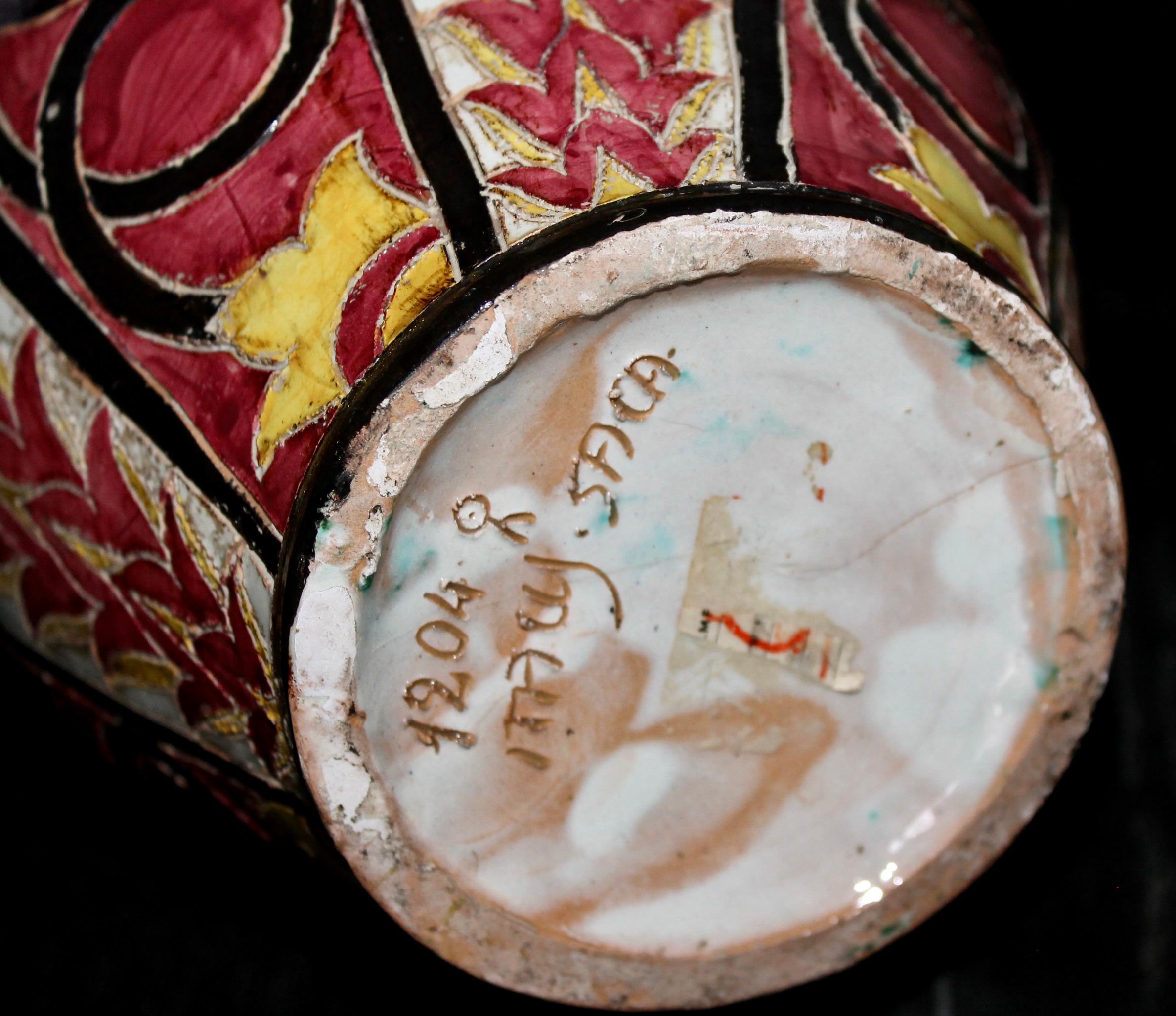 S.A.C.A. Sgraffito-Vase im Angebot 3