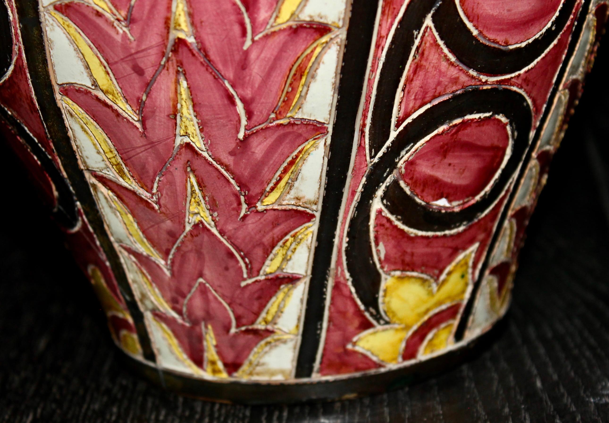 S.A.C.A. Sgraffito-Vase (Italienisch) im Angebot