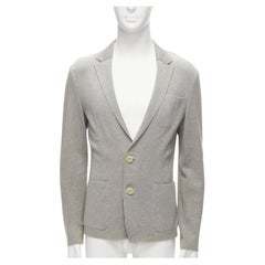 SACAI 2015 - Blazer gris clair à col contrasté en coton tricoté JP2 M