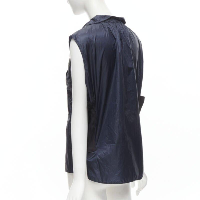 Chaleco SACAI 2015 azul marino con cremallera de grosgrain y bolsillos técnicos de nailon S en venta 2