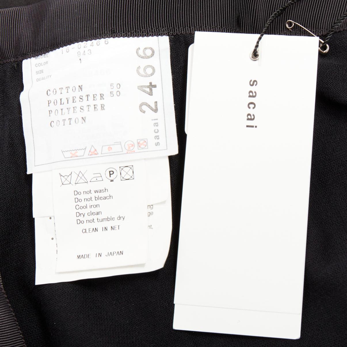 SACAI 2016 blue green square eyelet embroidery cotton blend flared skirt JP1 S en venta 3