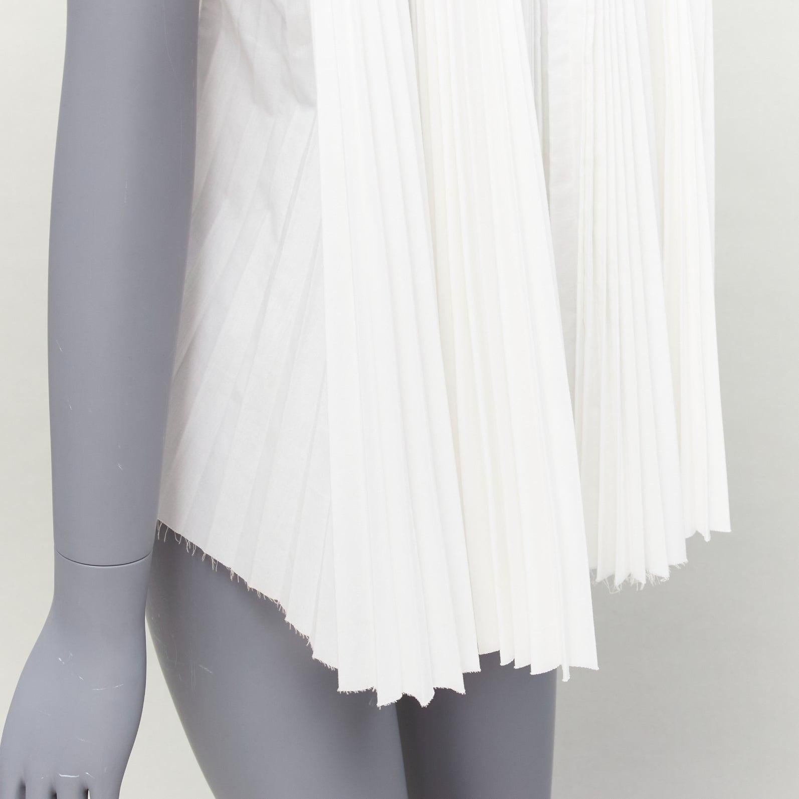 SACAI 2016 cream cotton plisse pleat back zip shoulder tshirt JP2 M For Sale 4