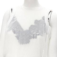 SACAI 2016 Runway white black sheer lace layered top midi dress JP2 M