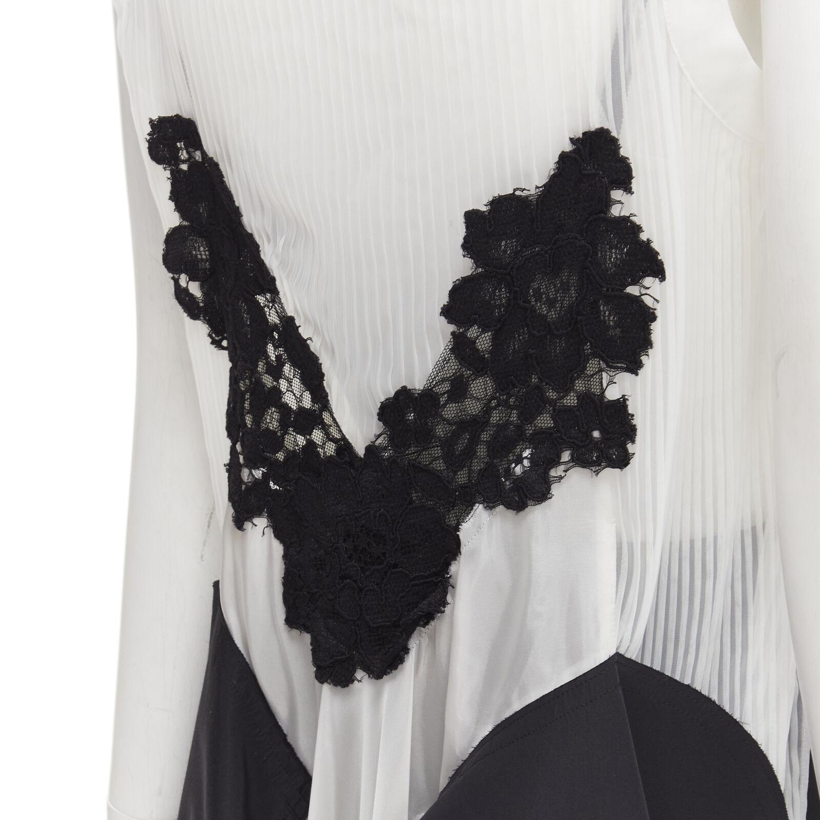 SACAI 2016 Runway white black sheer lace layered top midi dress JP2 M 3