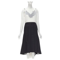 SACAI 2016 Runway white black sheer lace layered top midi dress JP2 M