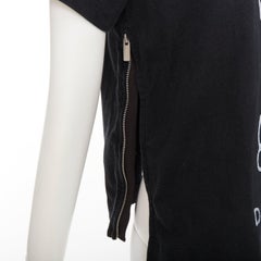 SACAI 2017 Daniel Johnston frog print  black white cotton zip side tshirt JP1 S