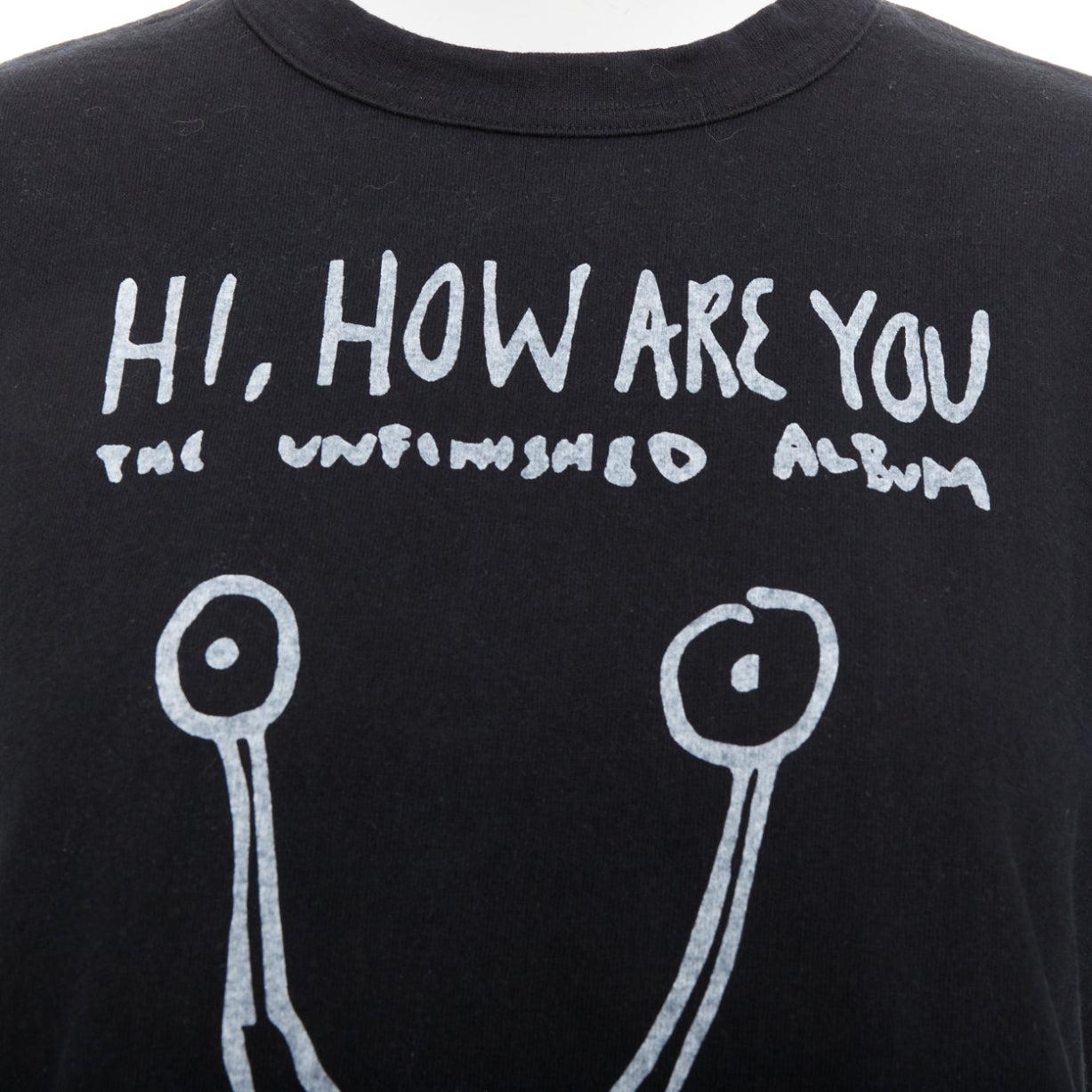 Sacai 2017 Daniel Johnston stampa rana  tshirt con zip laterale in cotone bianco e nero S.S. White in vendita 2
