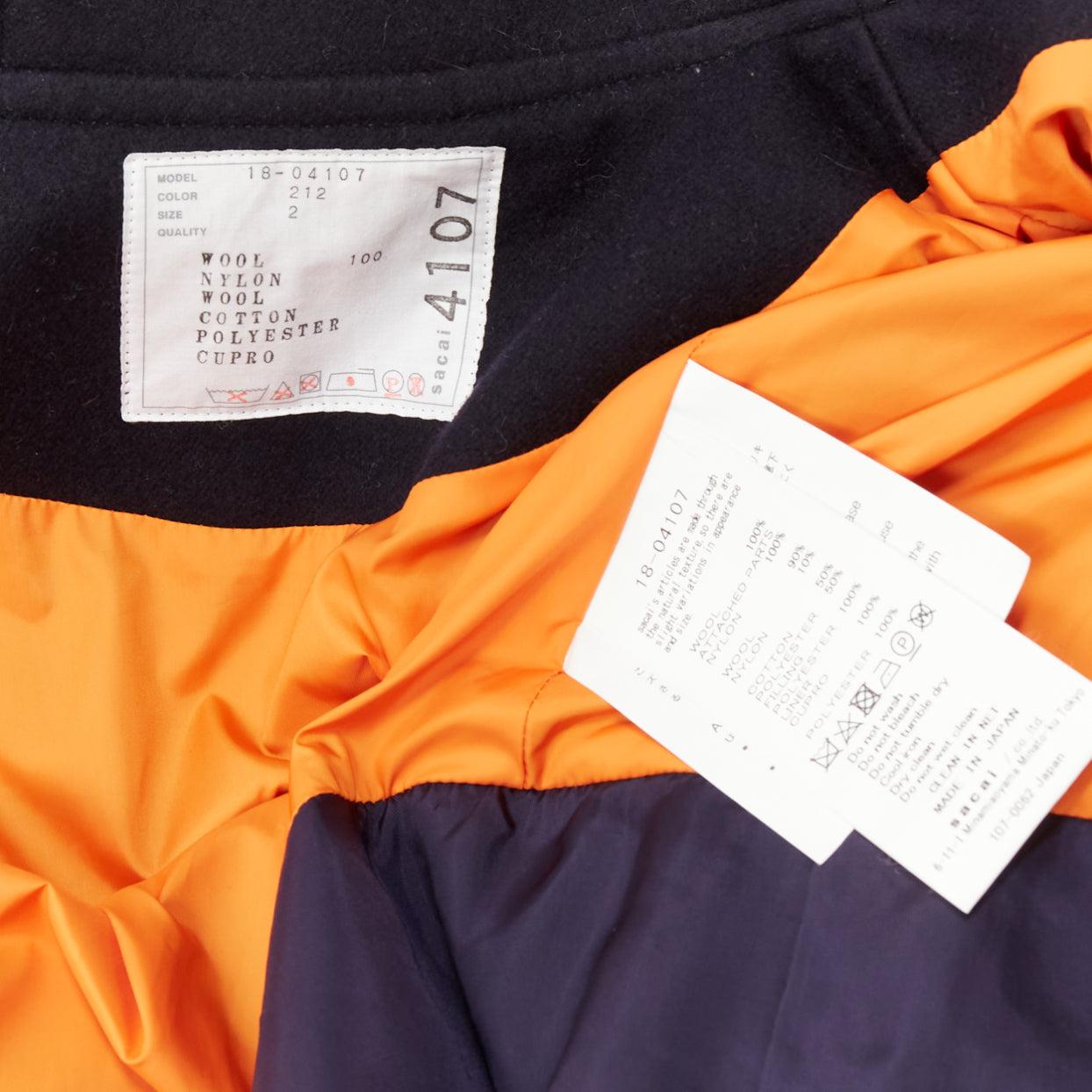 SACAI 2018 black khak hybrid deconstructed half bomber coat jacket JP2 M 4
