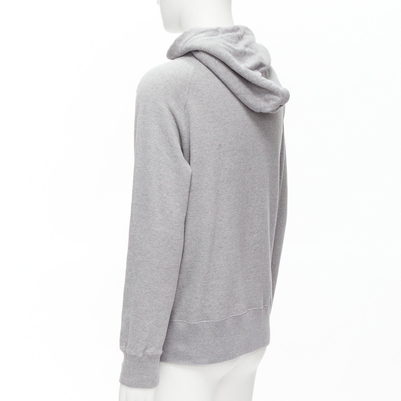 Men's SACAI 2018 Stasis grey cotton slogan print hoodie sweatshirt JP1 S For Sale
