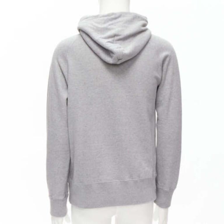Men's SACAI 2018 Stasis grey cotton slogan print hoodie sweatshirt JP1 S For Sale