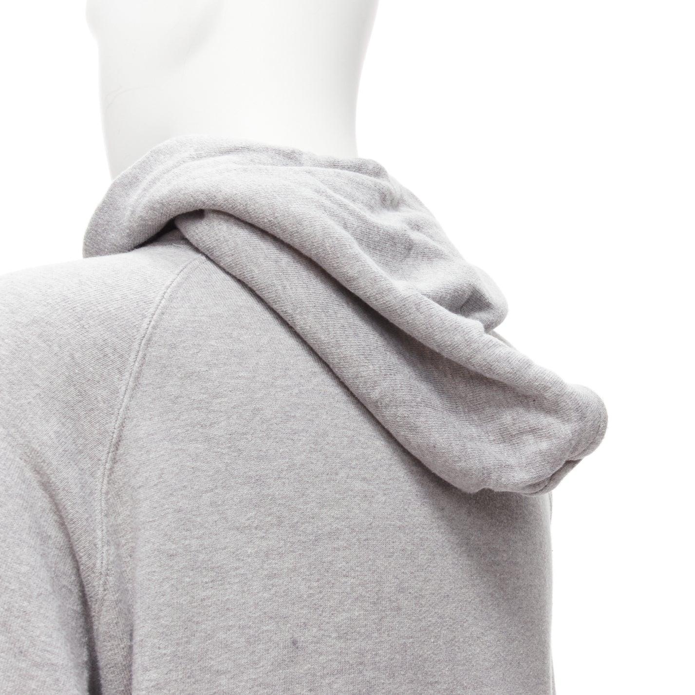 SACAI 2018 Stasis grey cotton slogan print hoodie sweatshirt JP1 S For Sale 1