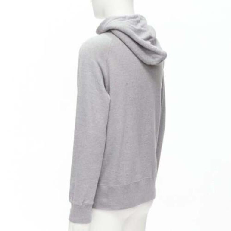 SACAI 2018 Stasis grey cotton slogan print hoodie sweatshirt JP1 S For Sale 1