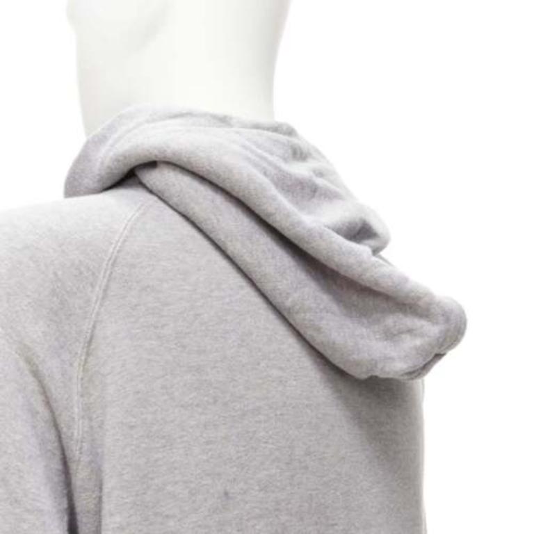 SACAI 2018 Stasis grey cotton slogan print hoodie sweatshirt JP1 S For Sale 2