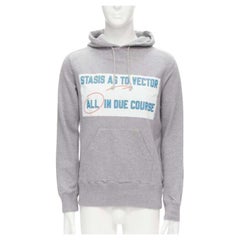 SACAI 2018 Stasis grey cotton slogan print hoodie sweatshirt JP1 S