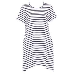 SACAI 2018 striped cut out back poplin panel asymmetric apparel dress JP2 M