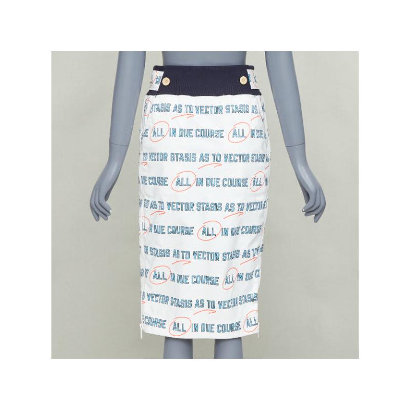 Sacai 2018 Vector Stasis gonna a matita con stampa grafica e zip laterale JP1 S in vendita 1