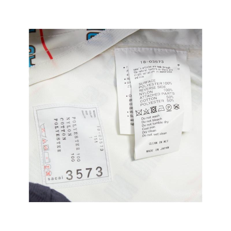 Sacai 2018 Vector Stasis gonna a matita con stampa grafica e zip laterale JP1 S in vendita 4