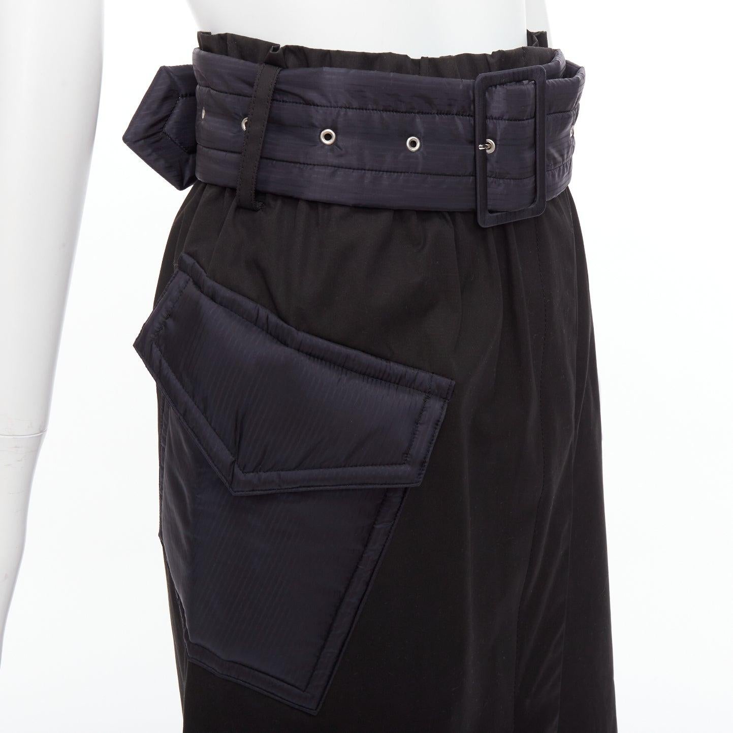 SACAI 2019 black cotton nylon padded pocket asymmetric belted skirt JP1 S
Reference: LAYU/A00022
Brand: Sacai
Collection: 2019
Material: Cotton, Nylon, Blend
Color: Black
Pattern: Striped
Closure: Zip
Lining: Black Fabric
Extra Details: Asymmetric