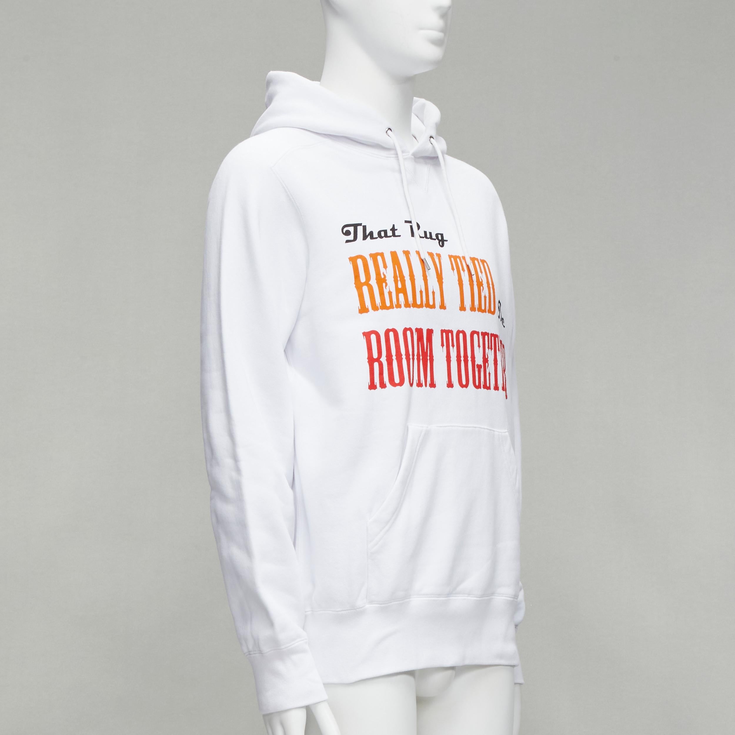 Gray SACAI 2020 Big Lebowski Really Tied Room Together slogan white hoodie Sz.2 M For Sale