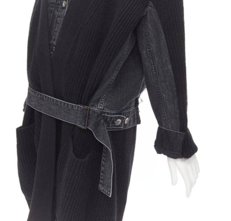 SACAI 2020 black reconstructed washed denim ribbed cardigan coat JP3 L
Reference: KEDG/A00045
Brand: Sacai
Designer: Chitose Abe
Material: Denim, Cotton
Color: Black
Pattern: Solid
Closure: Button
Extra Details: Designed to look like a denim jacket