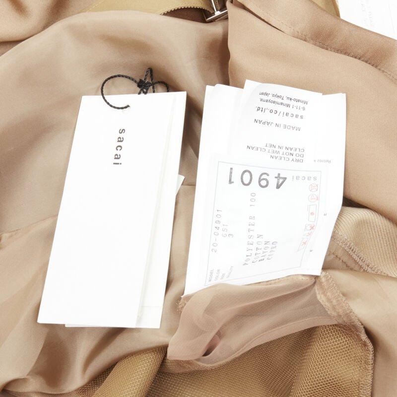 SACAI 2020 falda con cinturón deconstruida patchwork militar caqui JP3 L 6