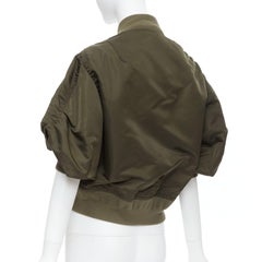 SACAI 2022 green gathered sleeves cropped MA1 bomber jacket JP1 S
