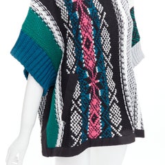 SACAI 2022 Rug green black cotton knitted flared sweater JP3 L