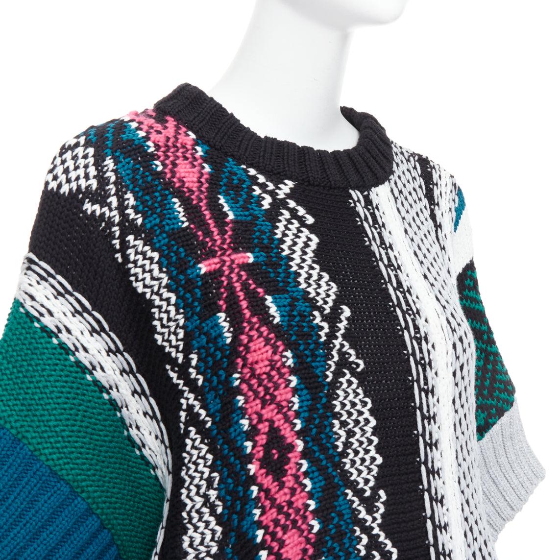 SACAI 2022 Rug green black cotton knitted flared sweater JP3 L For Sale 2