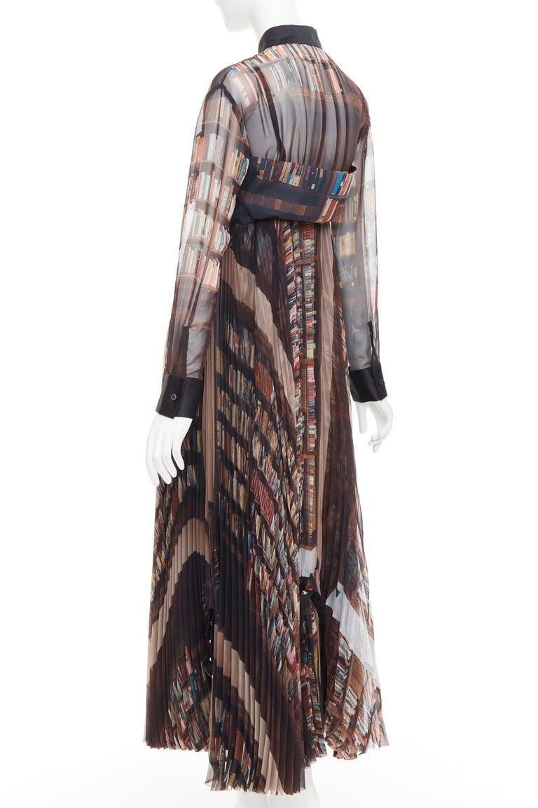 sacai pleated dress Sacai Pattern Mix Pleated Dress - White Multi - 40% Off