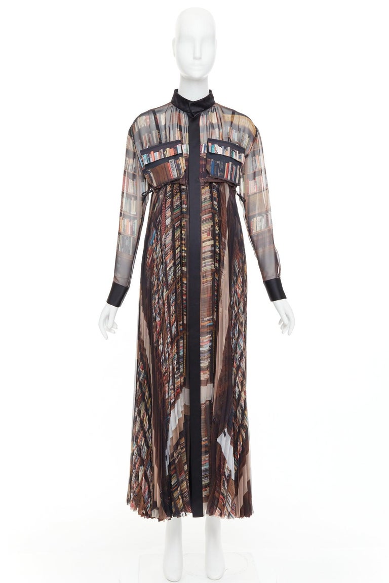 sacai pleated dress Sacai Ruffled Asymmetric Crewneck Dress-Women-Cotton