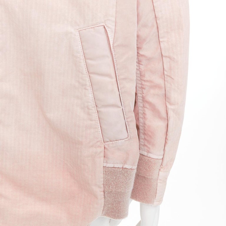 SACAI 2024 dirty pink garment dye ripstop nylon twill bomber shirt