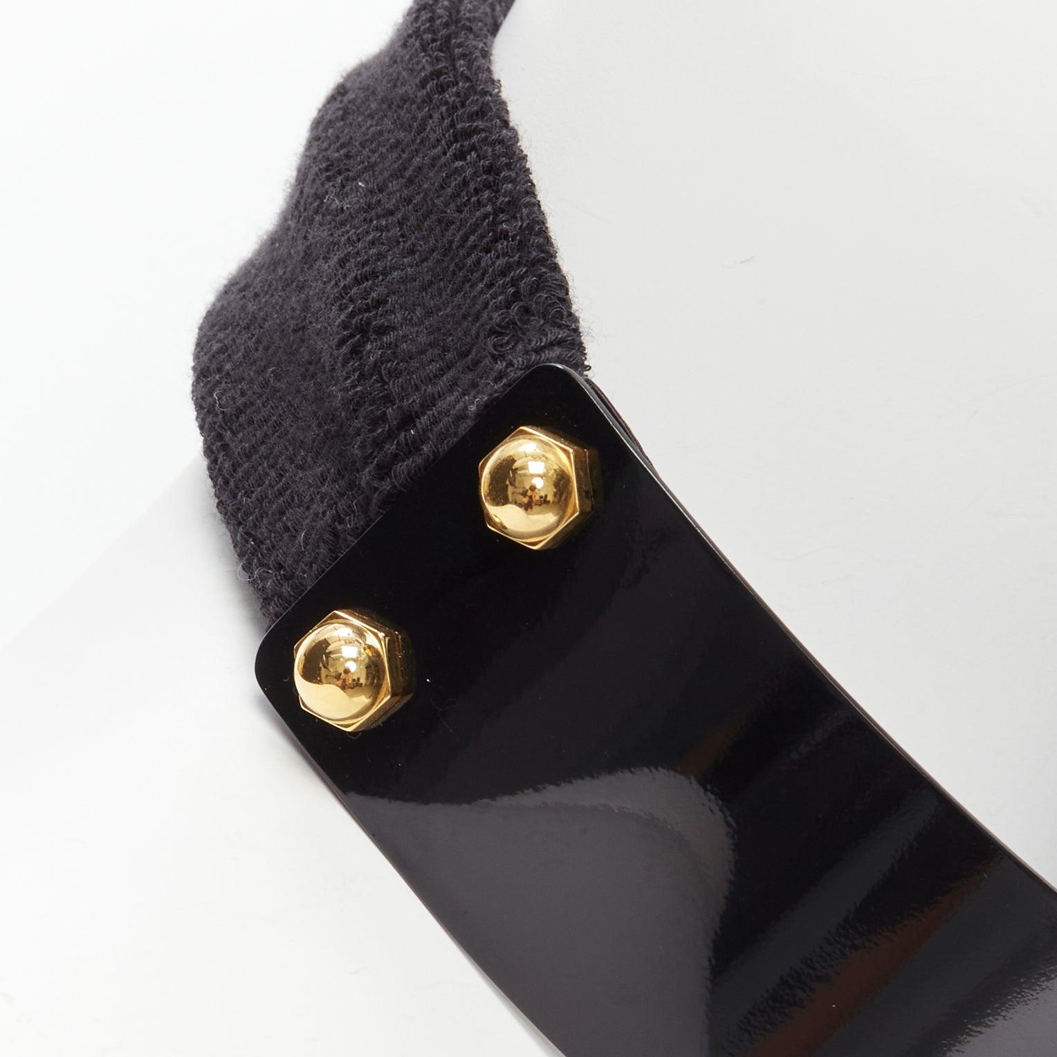 Sacai AMBUSH nero oro navy borchie metalliche polsino in spugna XL set girocollo in vendita 3
