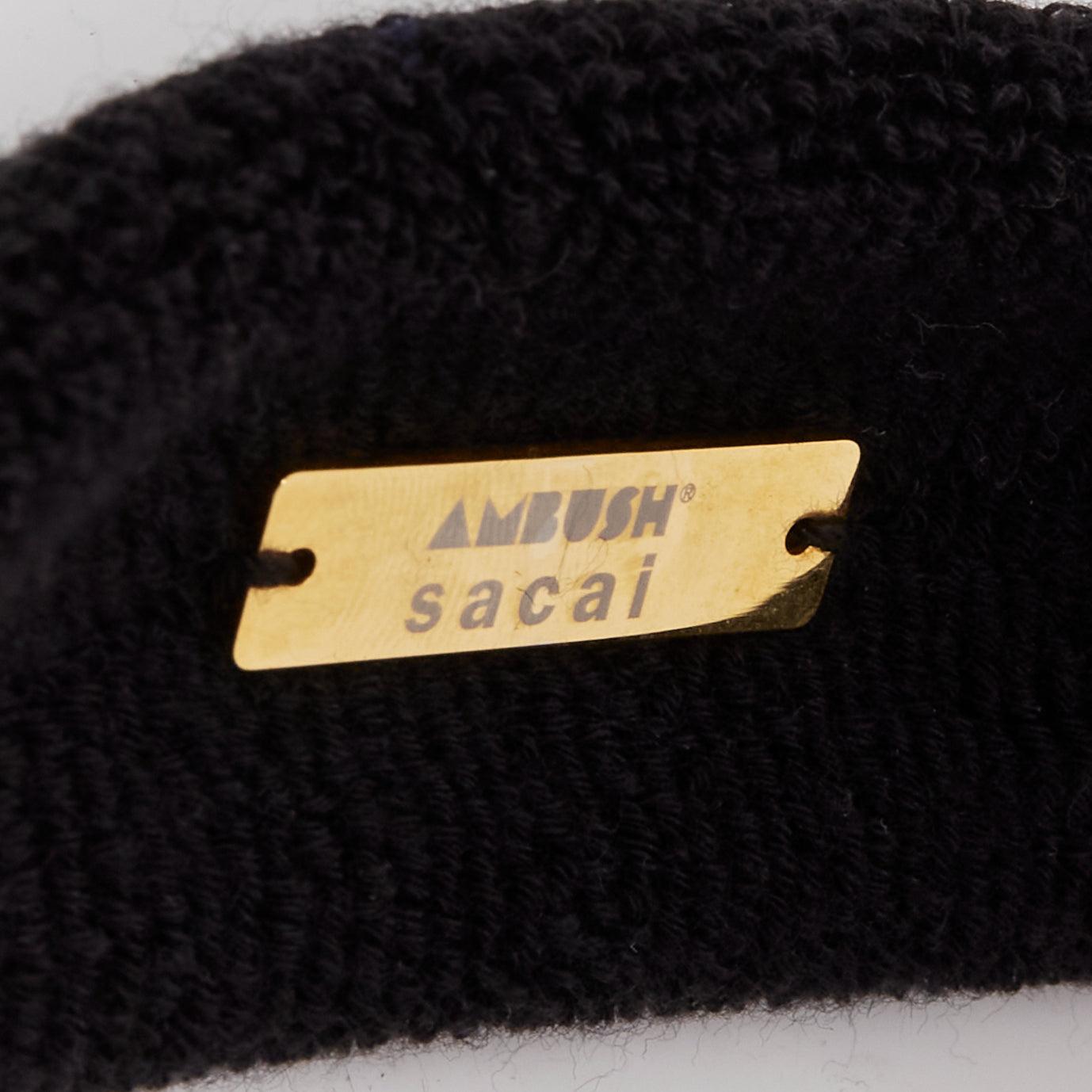 SACAI AMBUSH black gold navy metal studs terrycloth cuff XL choker set For Sale 3
