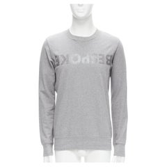 SACAI BESPOKE slogan graphic grey cotton jersey cre sweatshirt JP2 M