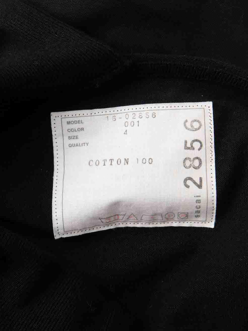 Women's Sacai Black Cotton Asymmetric Buckle Dress Size L For Sale