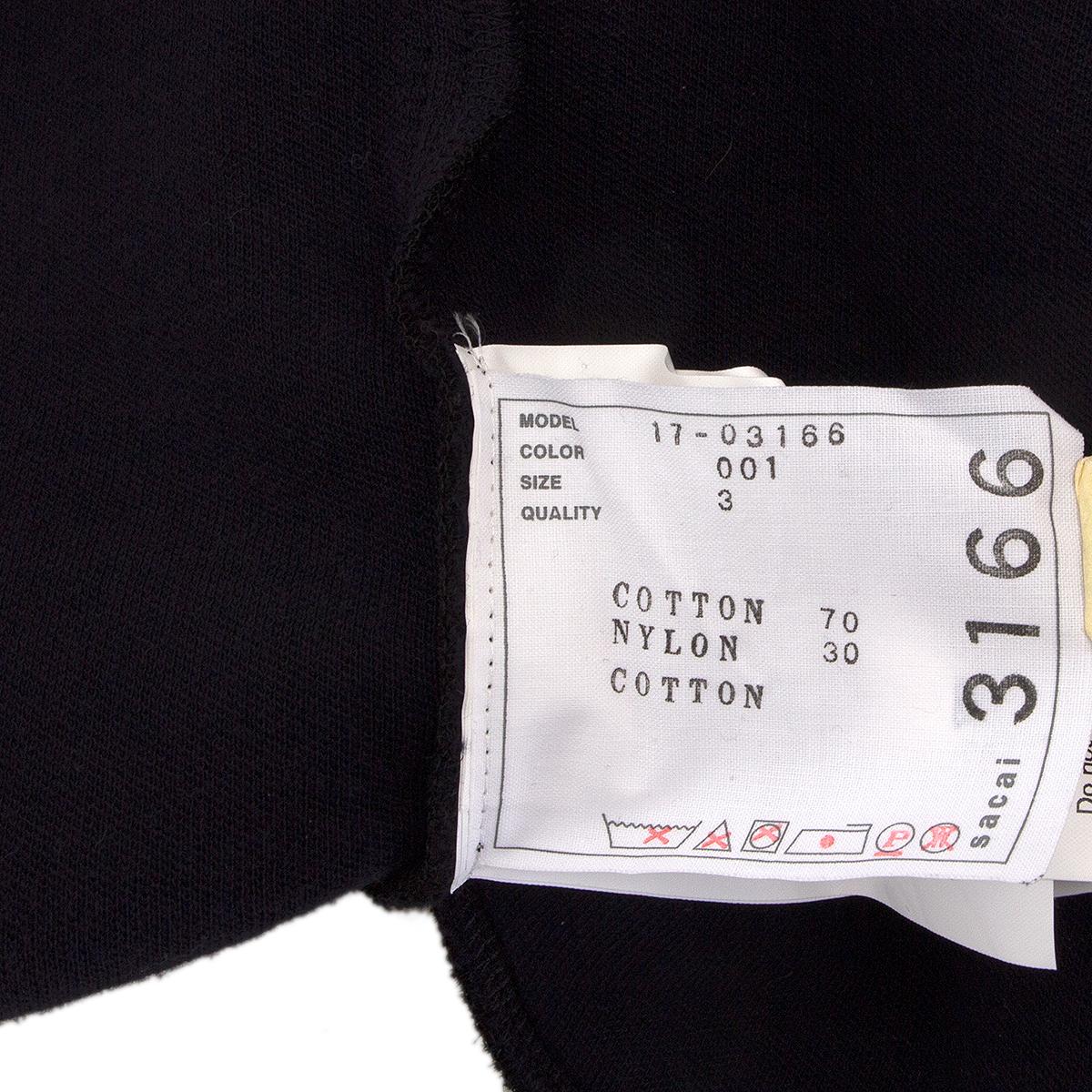 Black SACAI black cotton blend LACE UP BACK Sweater 3 M For Sale