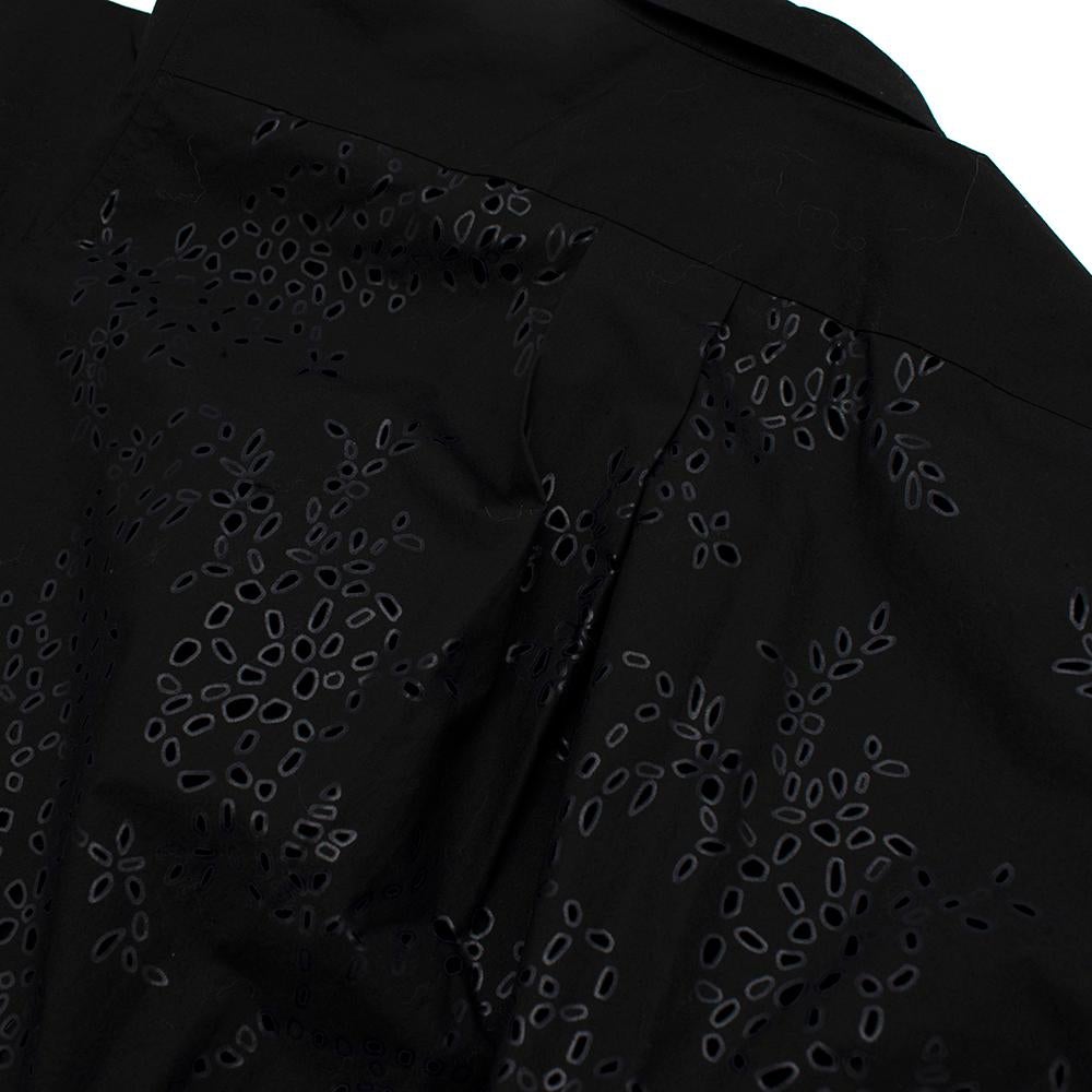 Sacai Black Cotton Shirt with Embroidered Back - Size Medium - JPN 2 For Sale 1