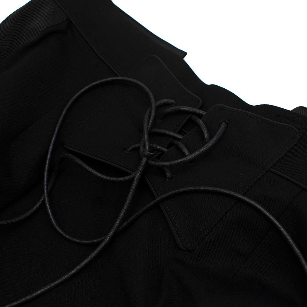 Sacai Black Sailor Button Asymmetric Lace Applique Skirt - Size Medium - 2 In Excellent Condition For Sale In London, GB