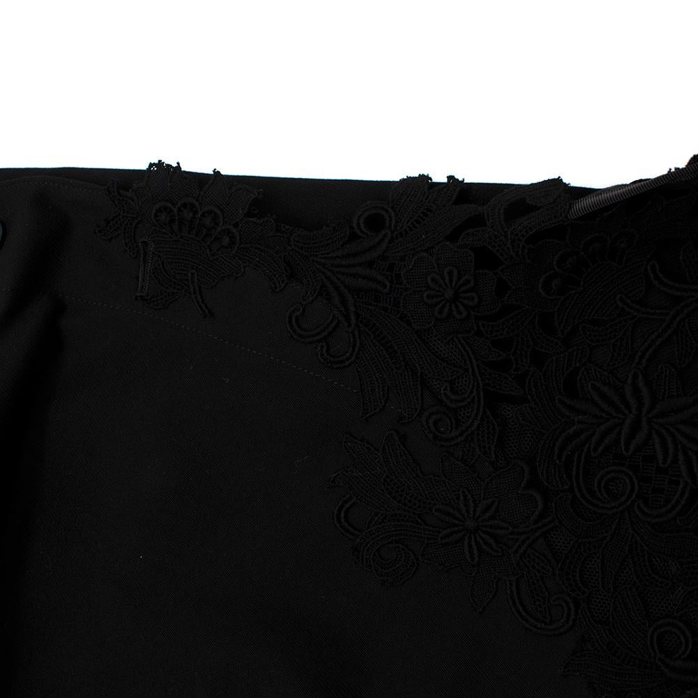 Sacai Black Sailor Button Asymmetric Lace Applique Skirt - Size Medium - 2 For Sale 2